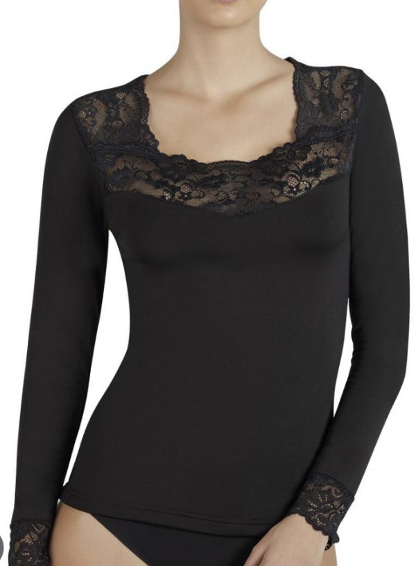 camisetas para mujer puntillas negro